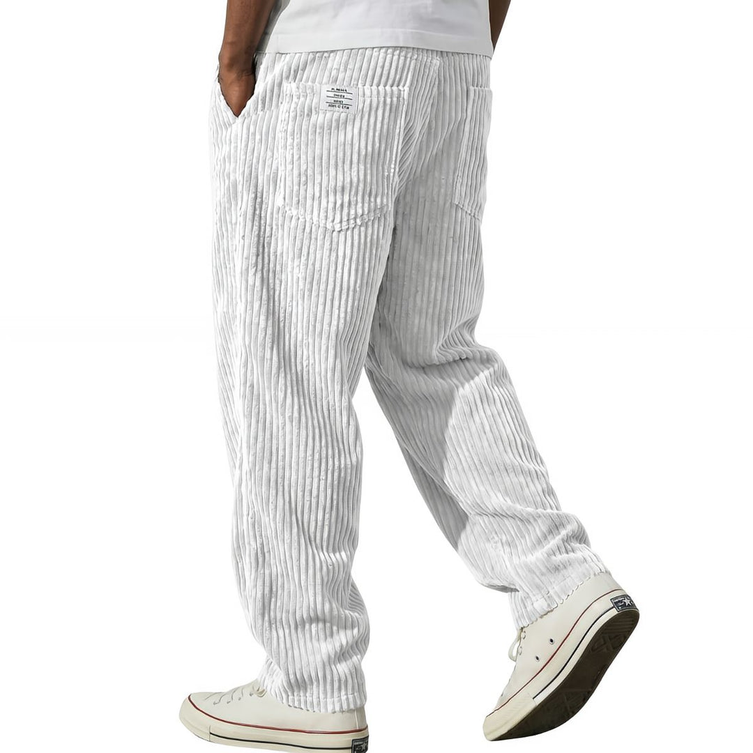 Heren Corduroy Sweatpants – Losse Baggy Fit, Met Trekkoord, Elastische Taille, Rechte Pijpen En Zijzakken, Zwart Of Grijs