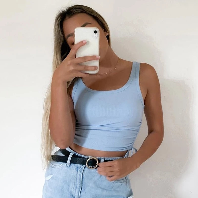 Crop top dames | Mouwloze crop top kort en stijlvol