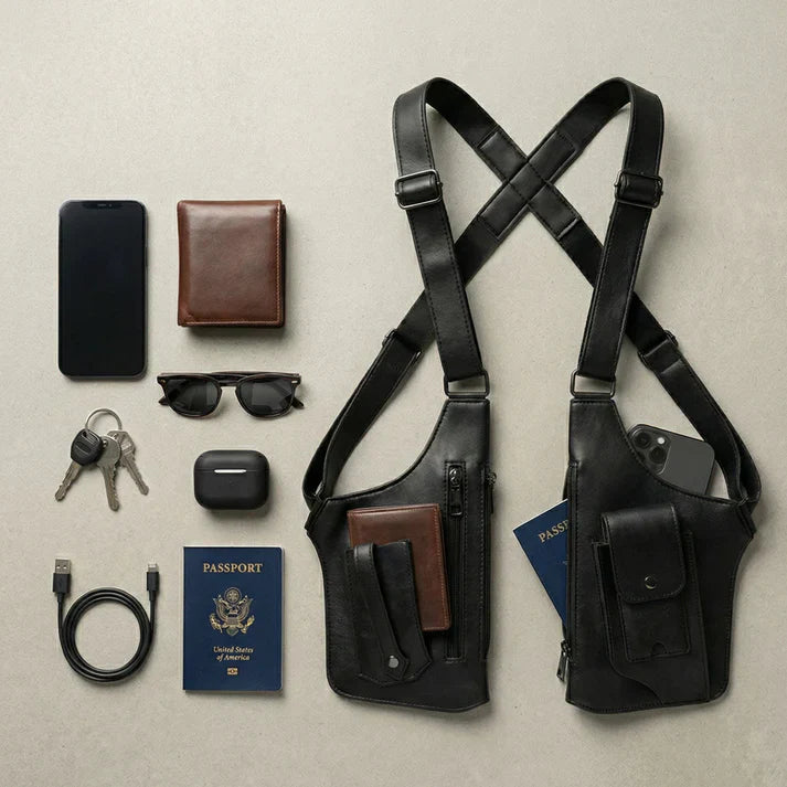 Crossbody tas | Verstelbare borsttas met meerdere vakken