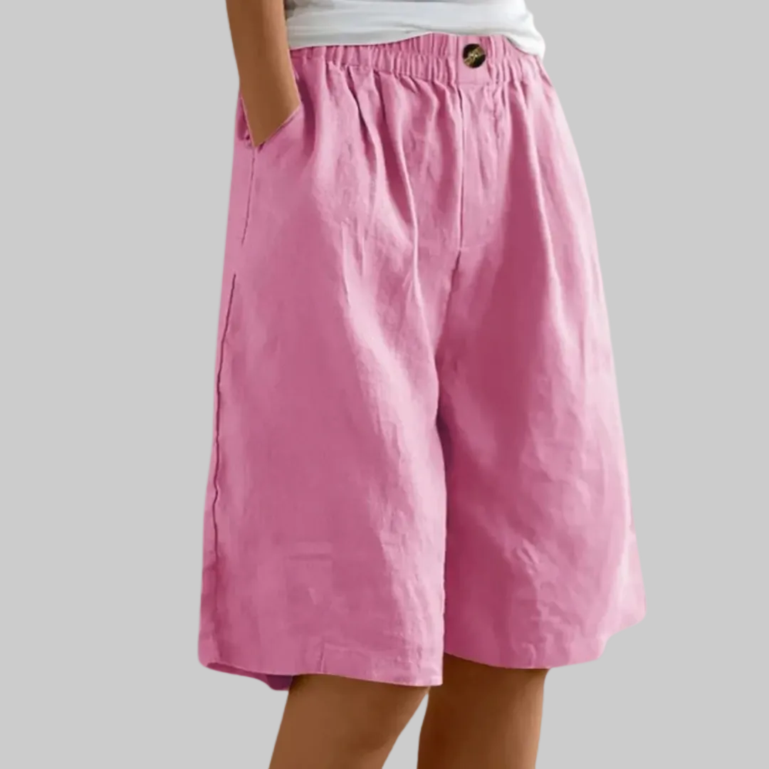 Culotte short dames | Wijde korte broek met zakken