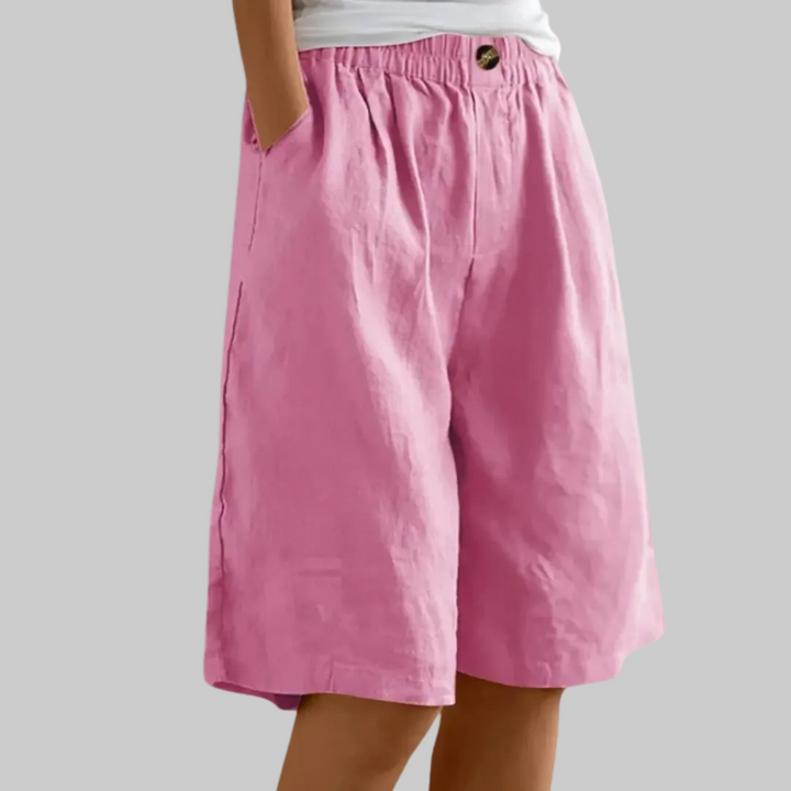 Culotte short dames | Wijde korte broek met zakken