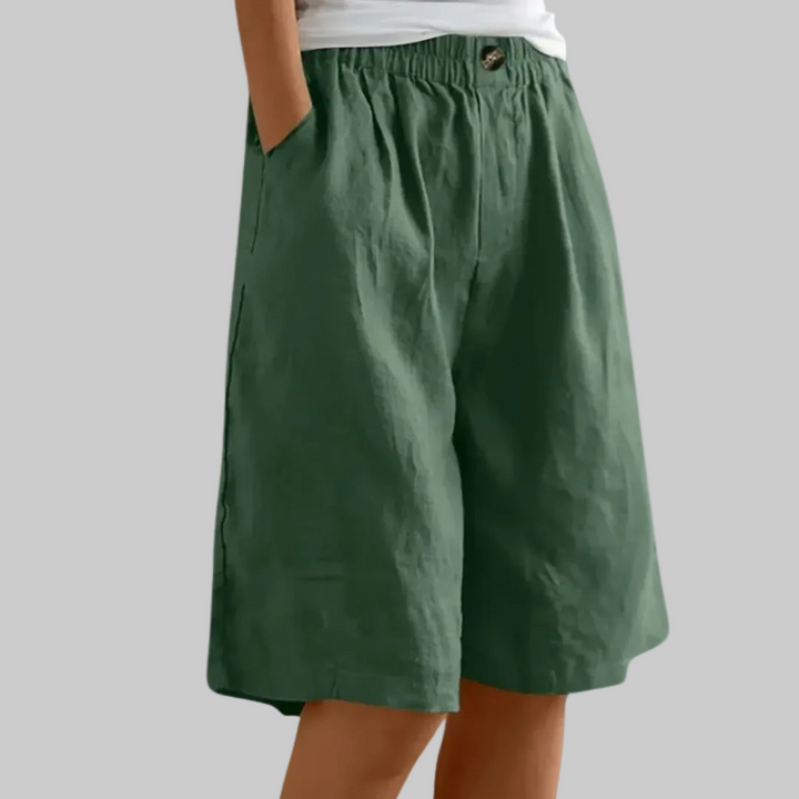 Culotte short dames | Wijde korte broek met zakken