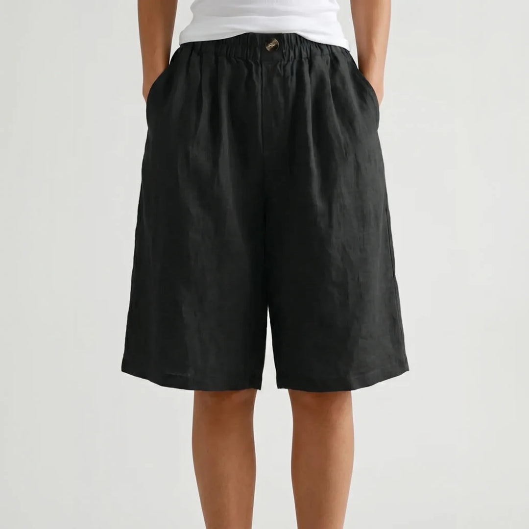 Culotte short dames | Wijde korte broek met zakken
