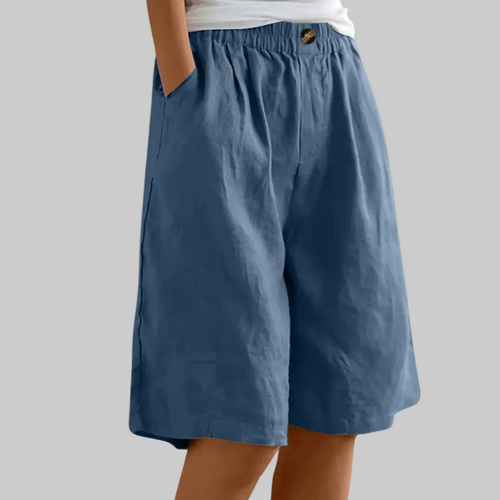 Culotte short dames | Wijde korte broek met zakken