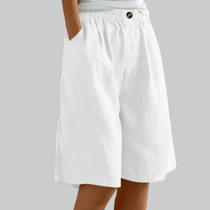Culotte short dames | Wijde korte broek met zakken