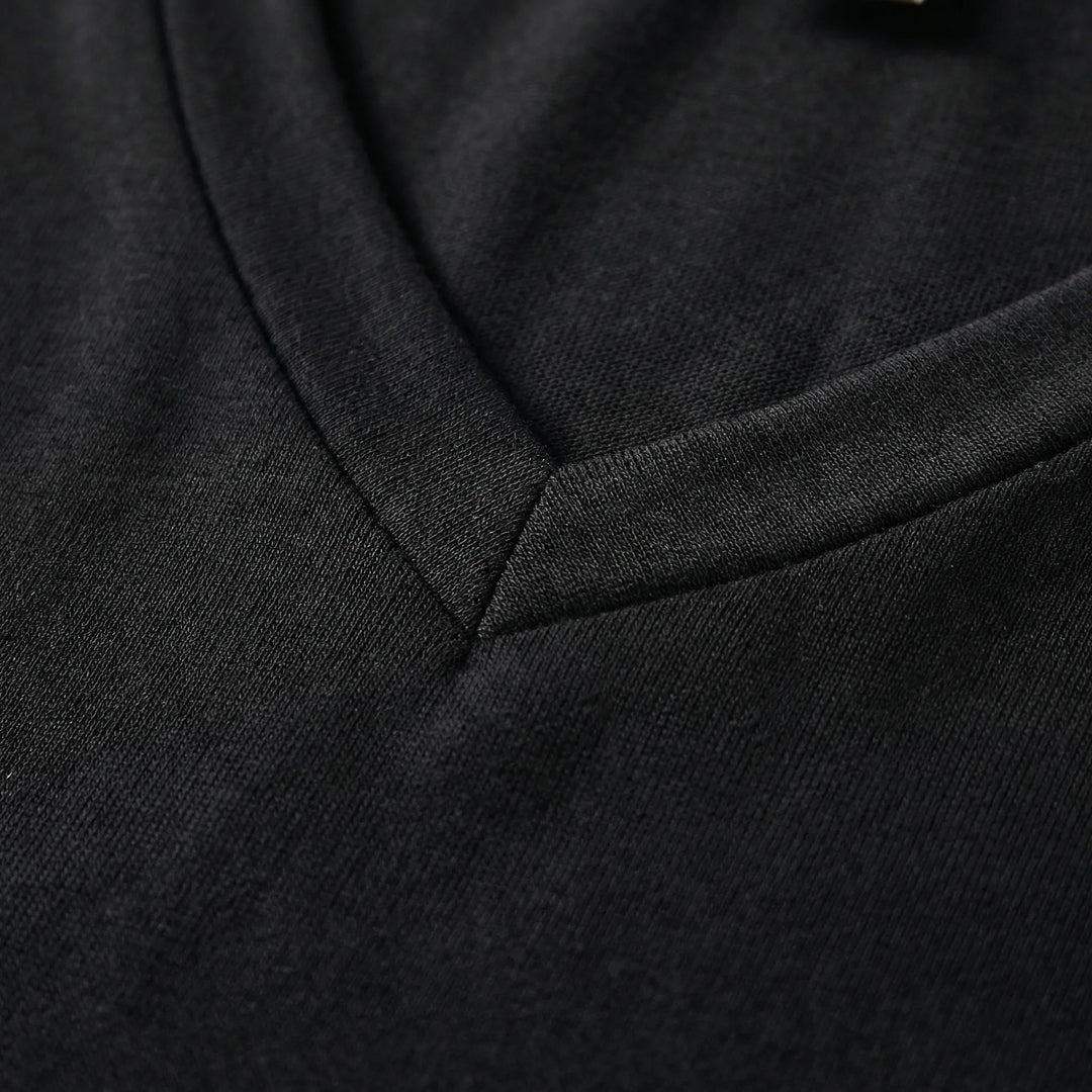 Dames T-shirt | Losvallend shirt met V-hals en korte mouwen