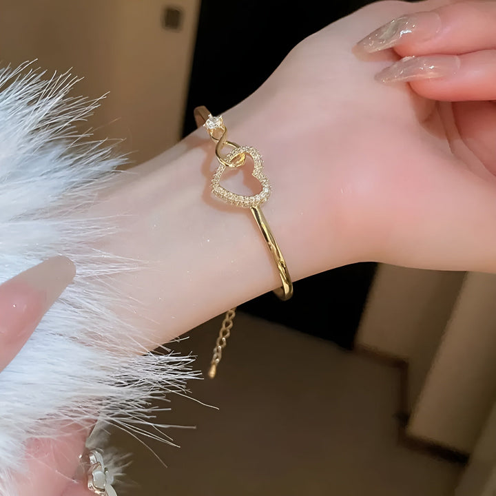 Dames armband | Verstelbare hart armband met elegant design