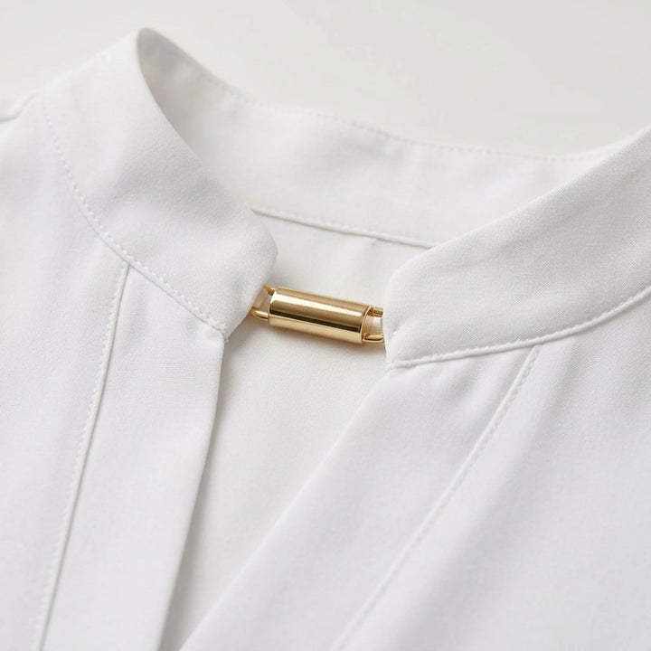 Dames blouse | Elegante blouse met v-hals en korte mouwen