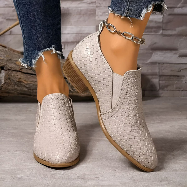 Dames enkellaarsjes | Elegante instappers met blokhak
