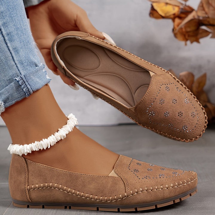 Dames instappers | Comfort instappers met bloemenpatroon