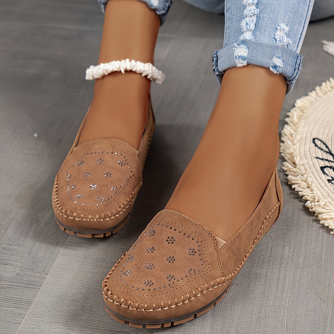 Dames instappers | Comfort instappers met bloemenpatroon