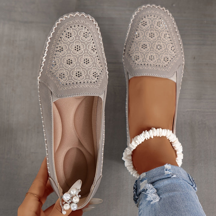 Dames instappers | Comfort instappers met bloemenpatroon