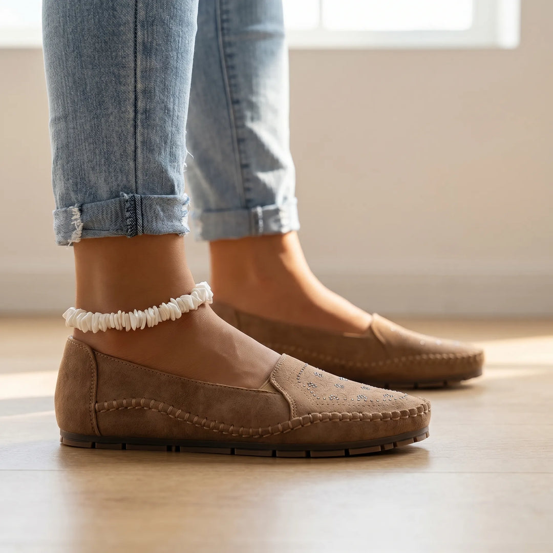 Dames instappers | Comfort instappers met bloemenpatroon
