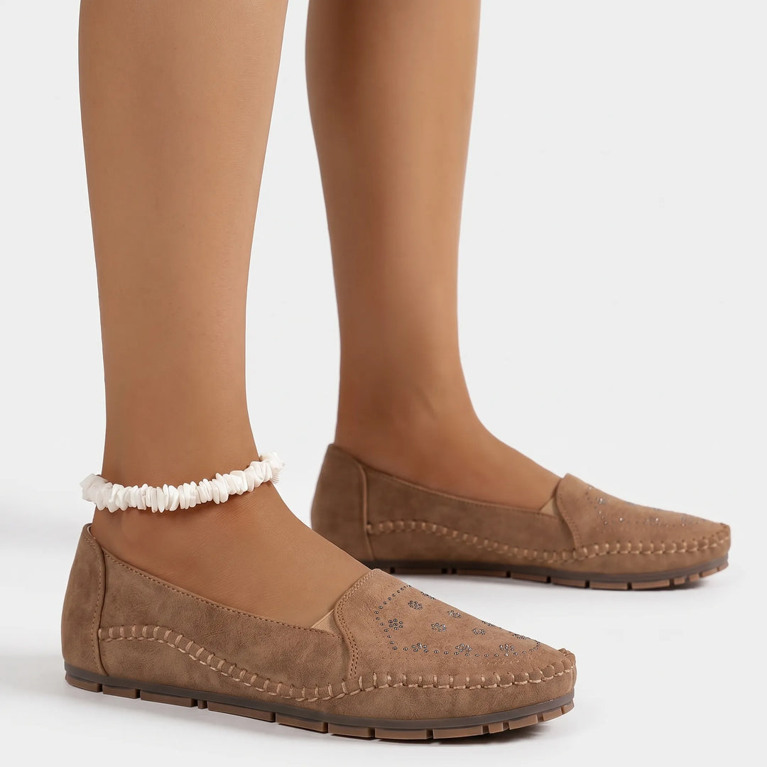 Dames instappers | Comfort instappers met bloemenpatroon