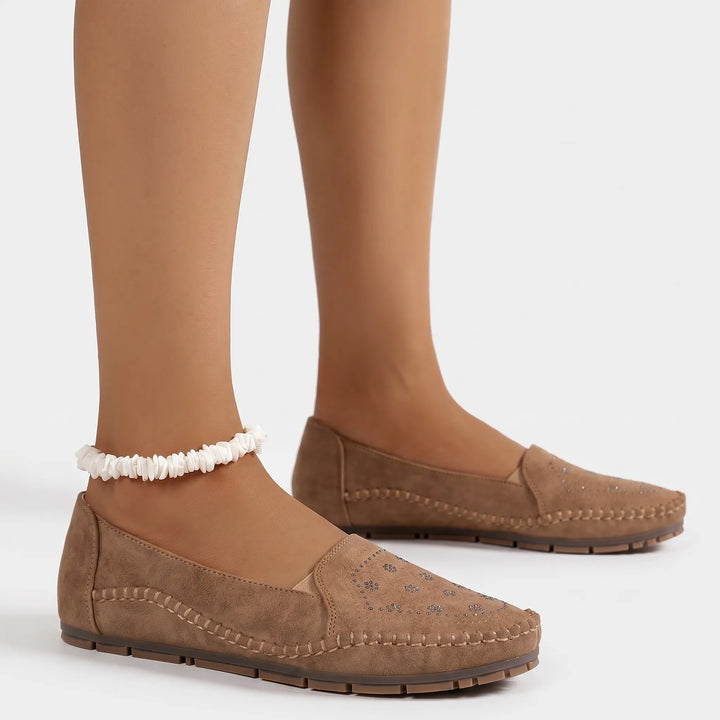 Dames instappers | Comfort instappers met bloemenpatroon