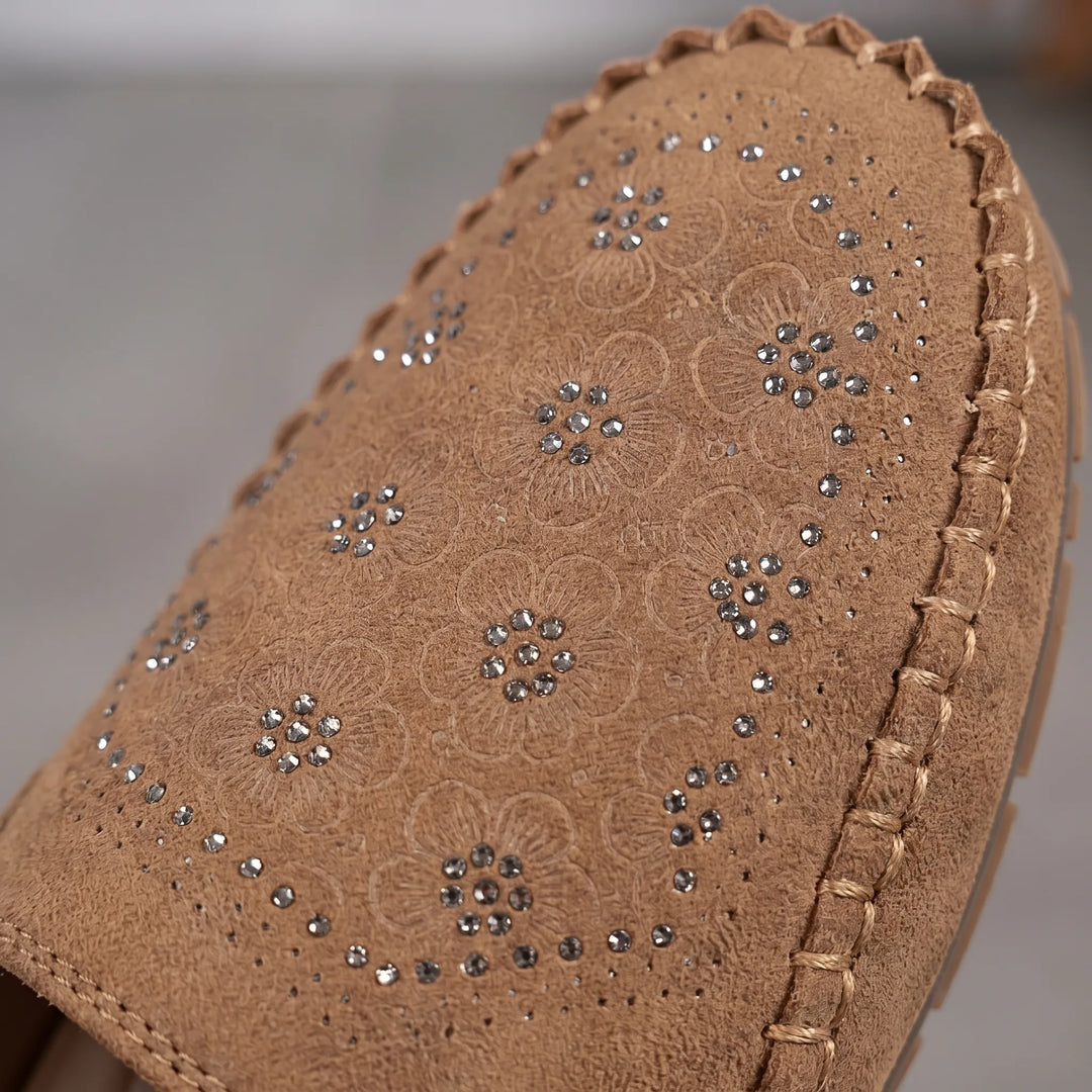 Dames instappers | Comfort instappers met bloemenpatroon
