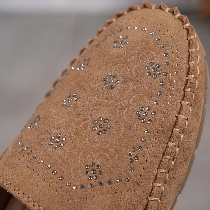 Dames instappers | Comfort instappers met bloemenpatroon
