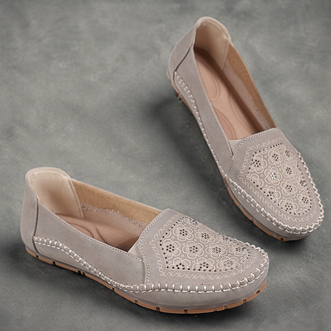 Dames instappers | Comfort instappers met bloemenpatroon