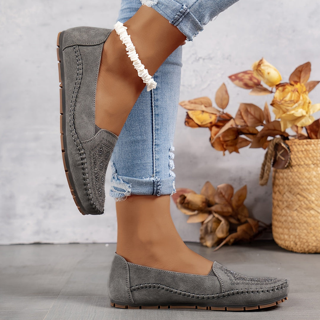 Dames instappers | Comfort instappers met bloemenpatroon