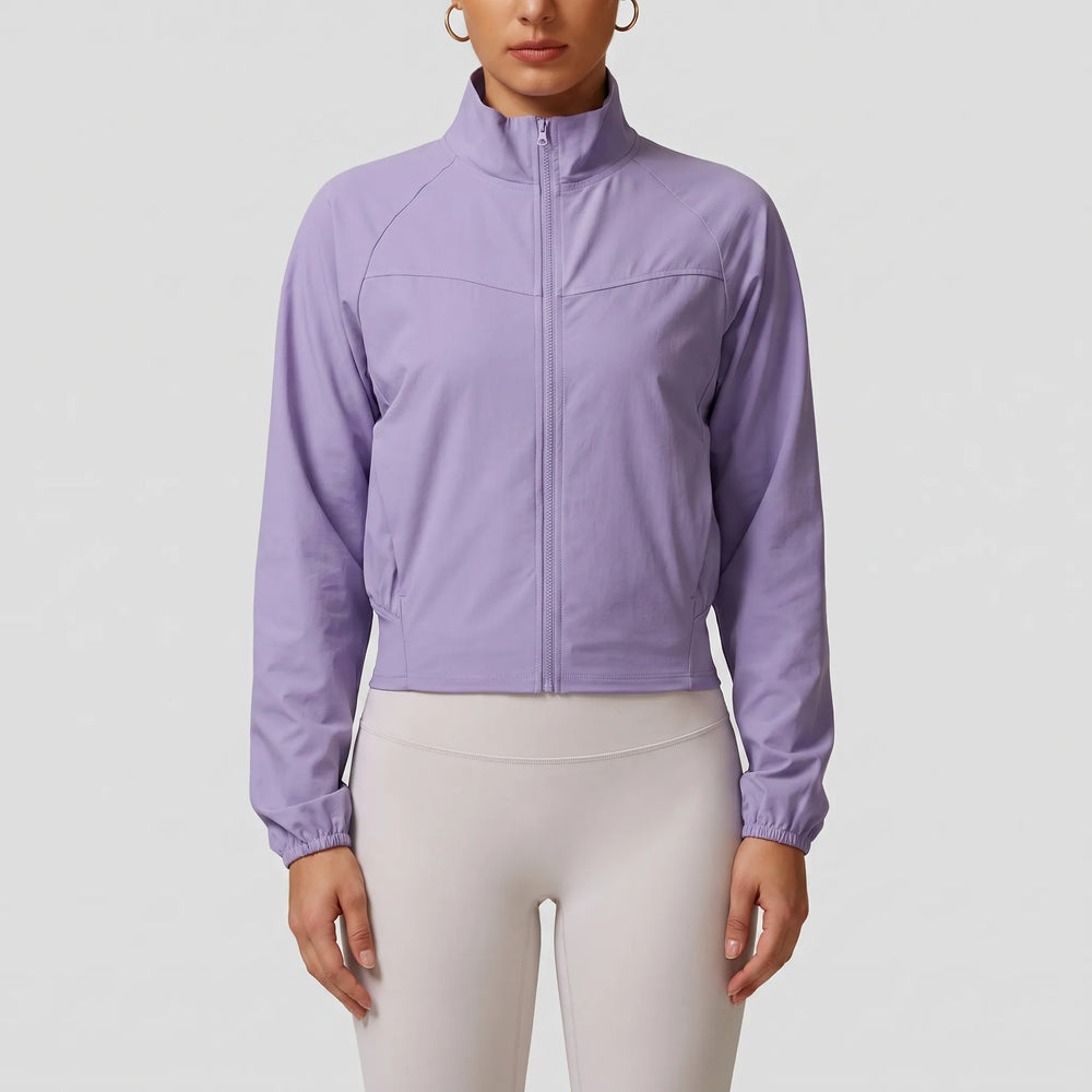 Dames jack | Sportief kort model met hoge kraag en rits