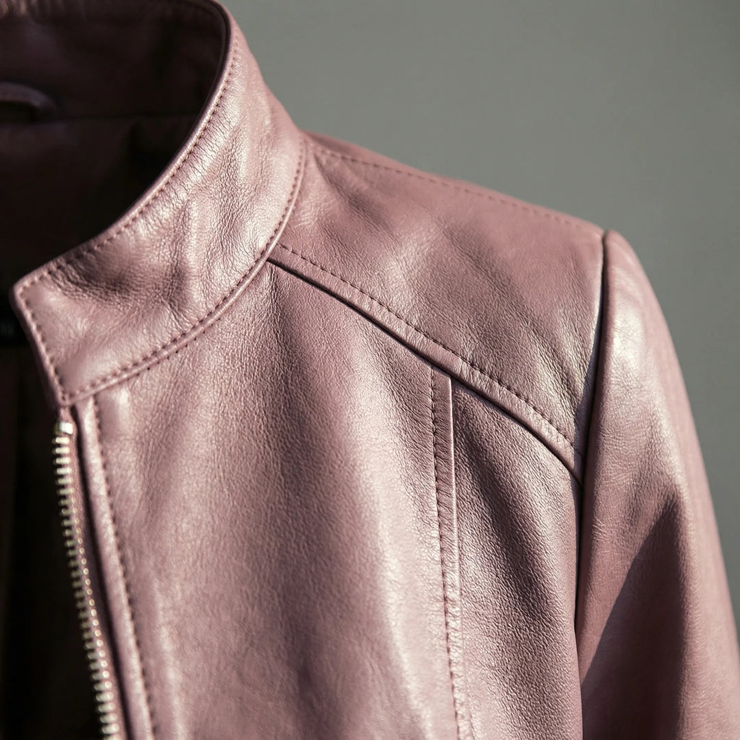 Dames jas | Trendy getailleerde jas met rits en opstaande kraag