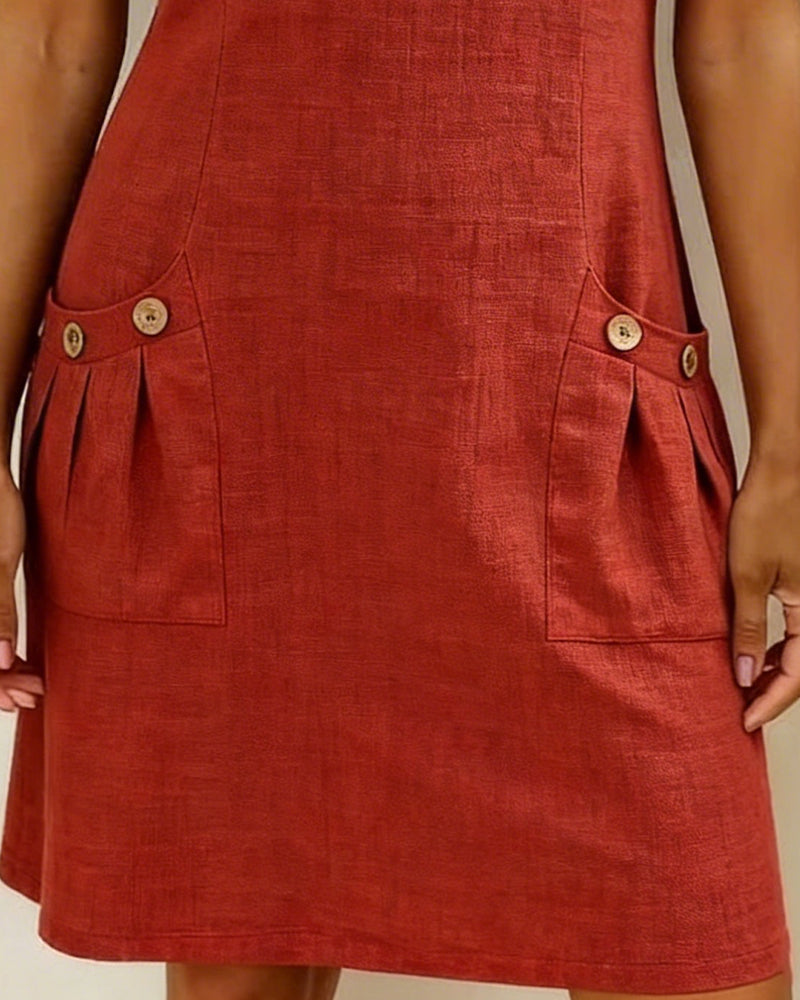 Dames jurk | Zomerjurk met rits en zakken