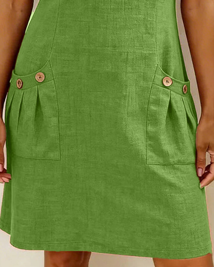 Dames jurk | Zomerjurk met rits en zakken