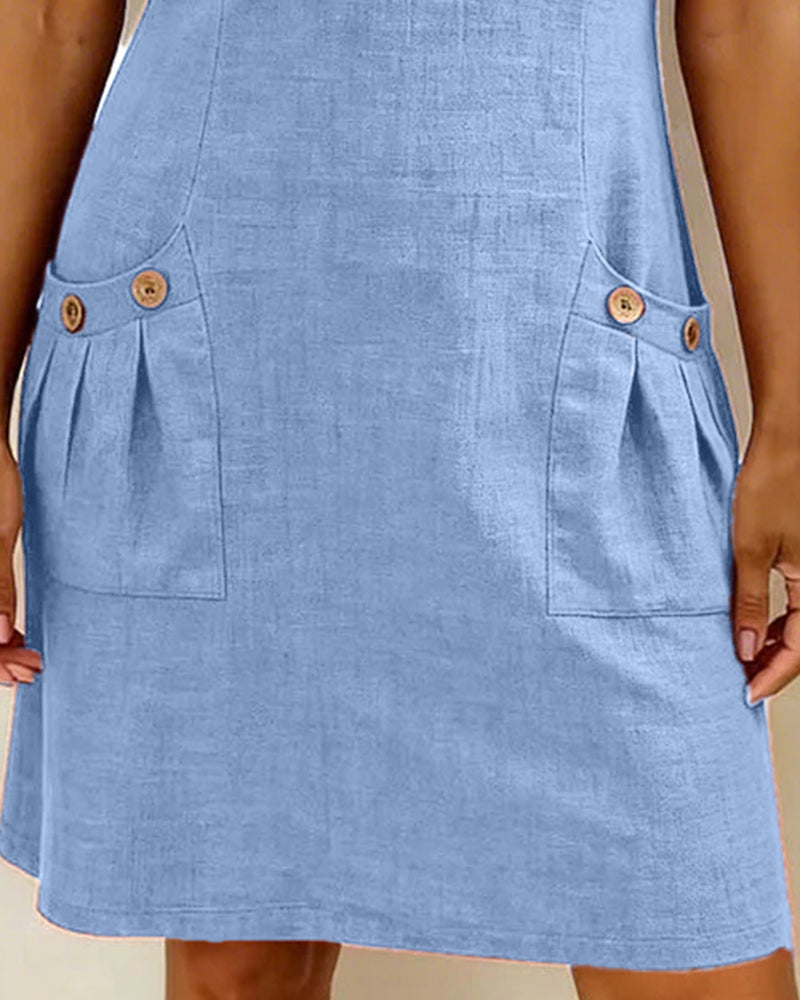 Dames jurk | Zomerjurk met rits en zakken