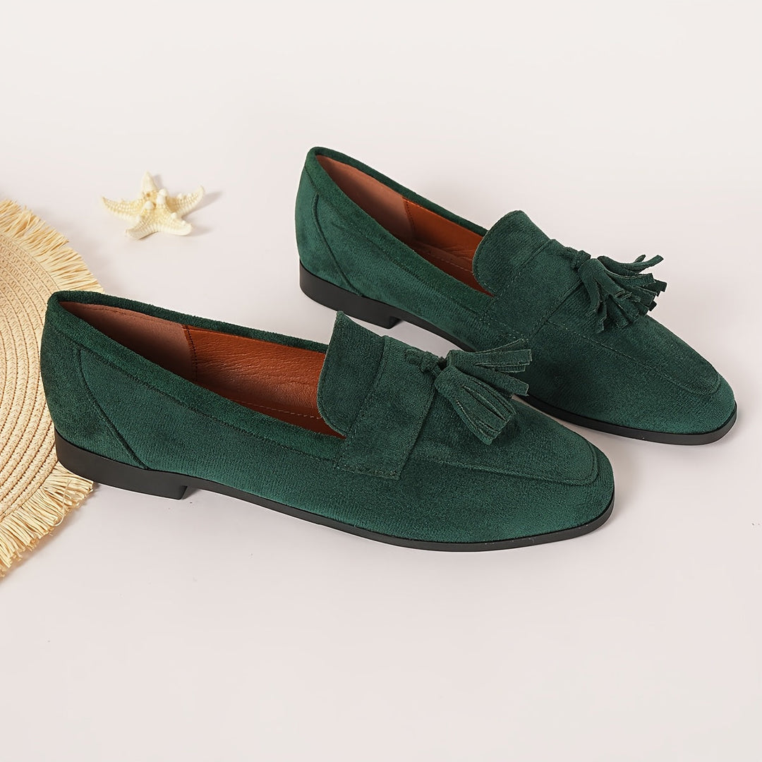 Dames loafers | Instappers met kwastjes en comfortabele zool