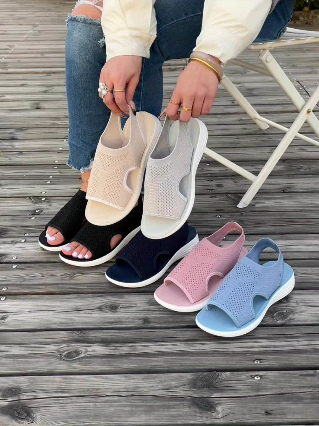 Dames sandalen | Comfortabele instappers met sleehak