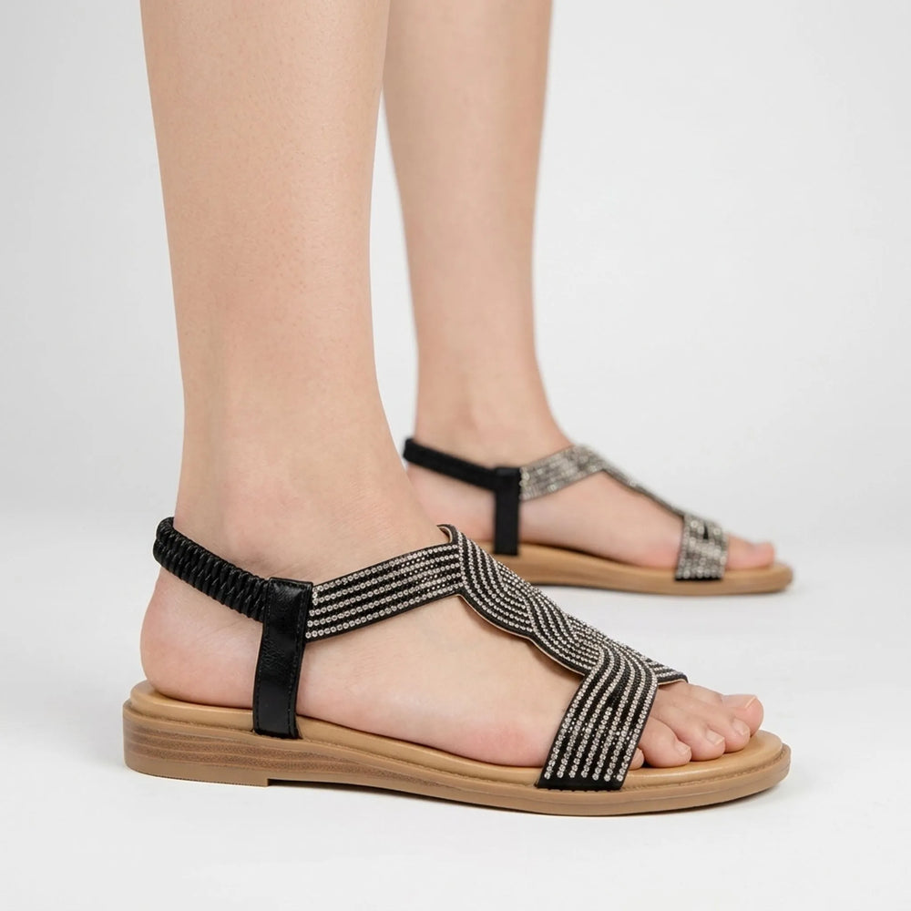 Dames sandalen | Comfortabele sandalen met strassdetails
