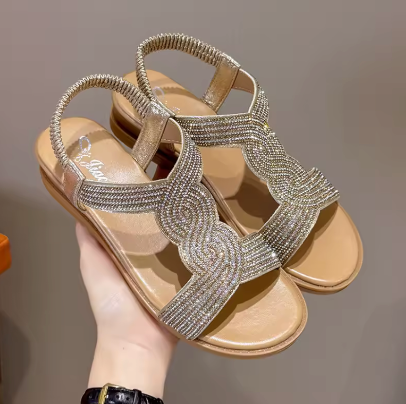Dames sandalen | Comfortabele sandalen met strassdetails