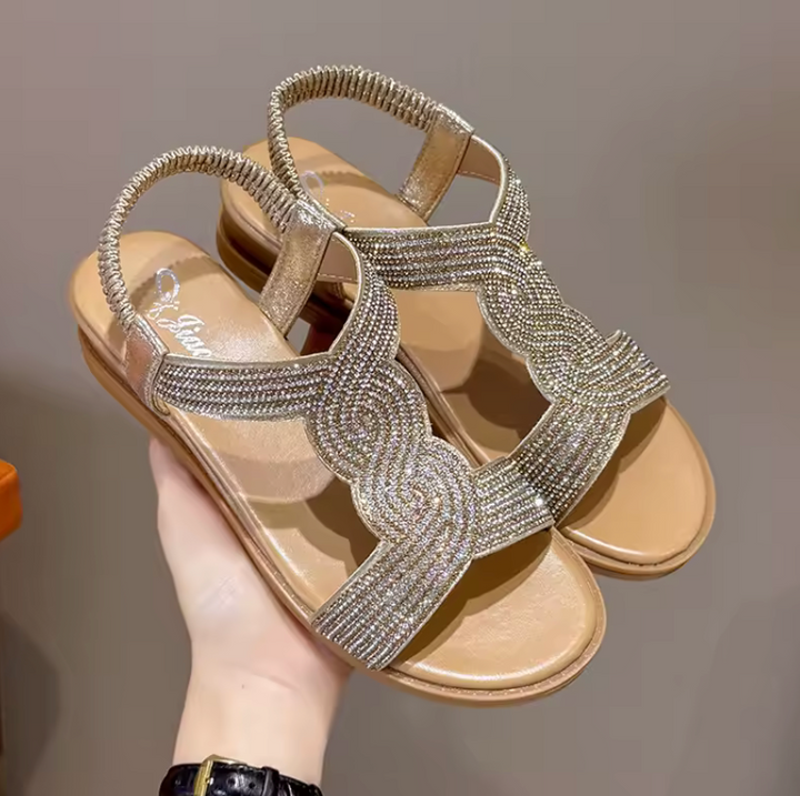 Dames sandalen | Comfortabele sandalen met strassdetails