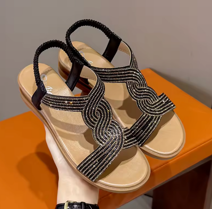 Dames sandalen | Comfortabele sandalen met strassdetails