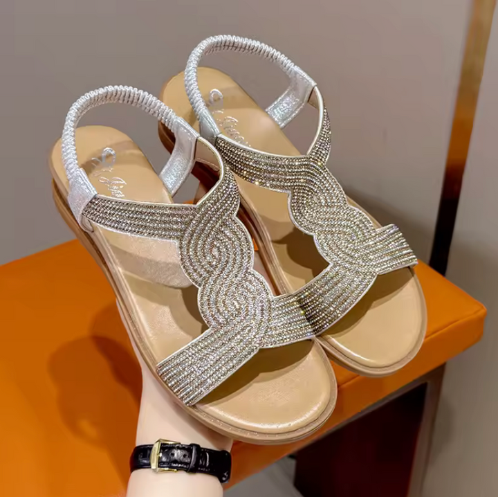 Dames sandalen | Comfortabele sandalen met strassdetails