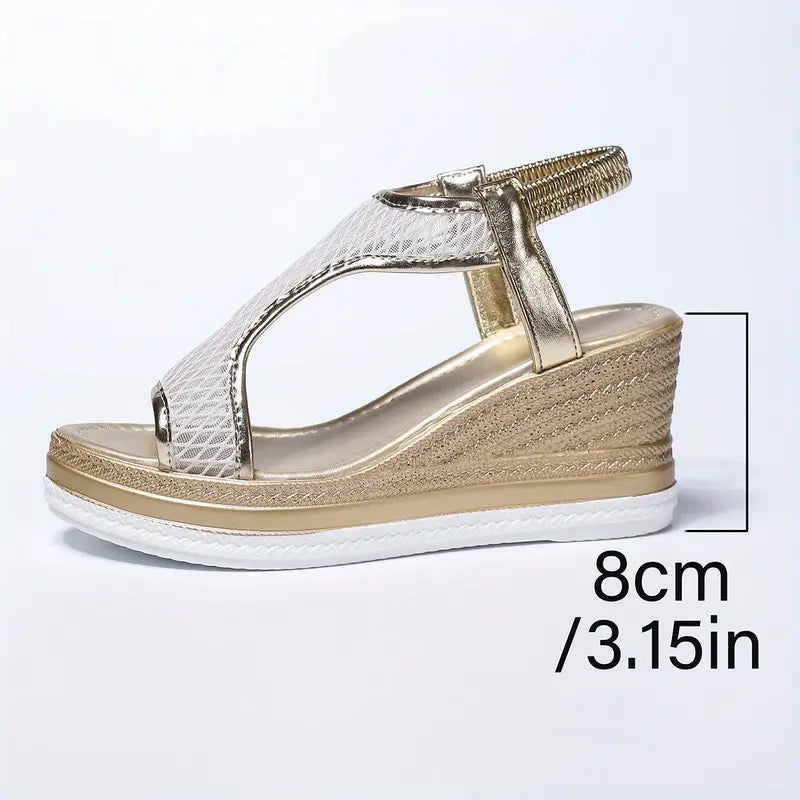 Dames sandalen | Comfortabele sleehakken met meshdetail