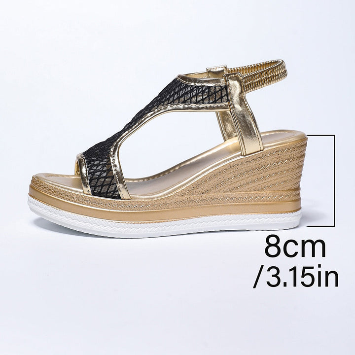 Dames sandalen | Comfortabele sleehakken met meshdetail