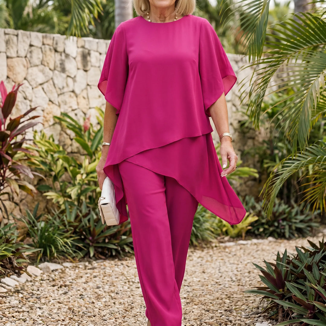 Dames set | Elegante tweedelige set met wijde broek