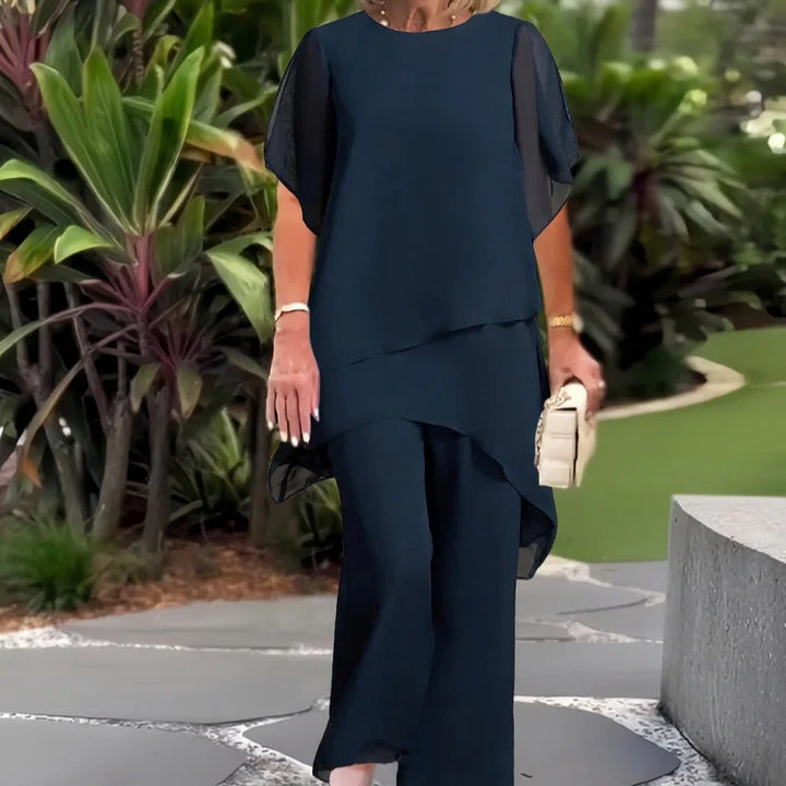 Dames set | Elegante tweedelige set met wijde broek