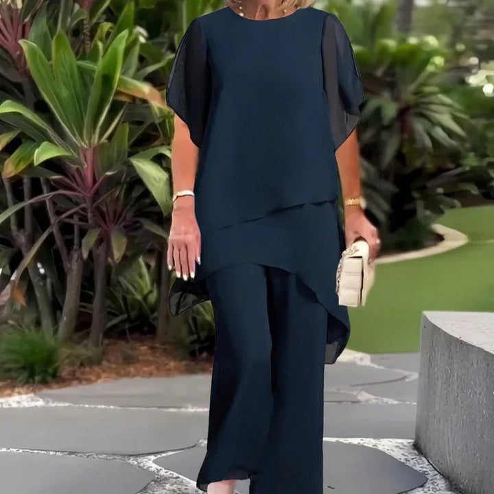 Dames set | Elegante tweedelige set met wijde broek