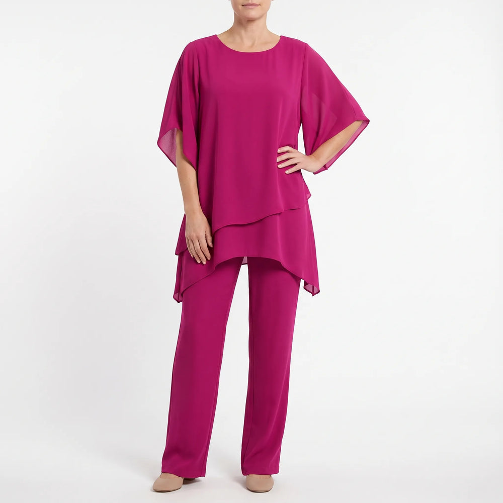 Dames set | Elegante tweedelige set met wijde broek