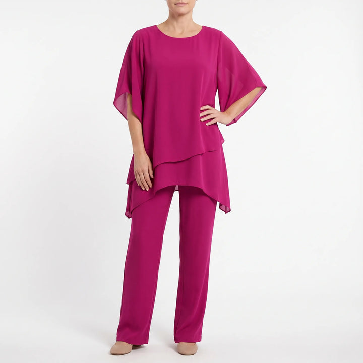 Dames set | Elegante tweedelige set met wijde broek