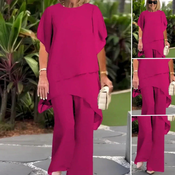 Dames set | Elegante tweedelige set met wijde broek