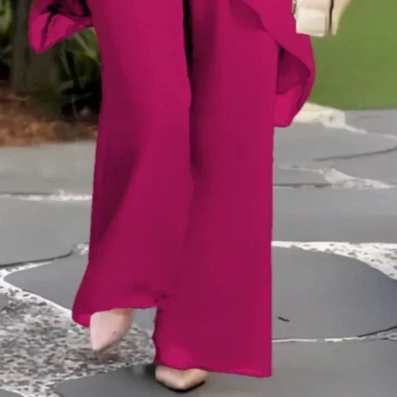 Dames set | Elegante tweedelige set met wijde broek
