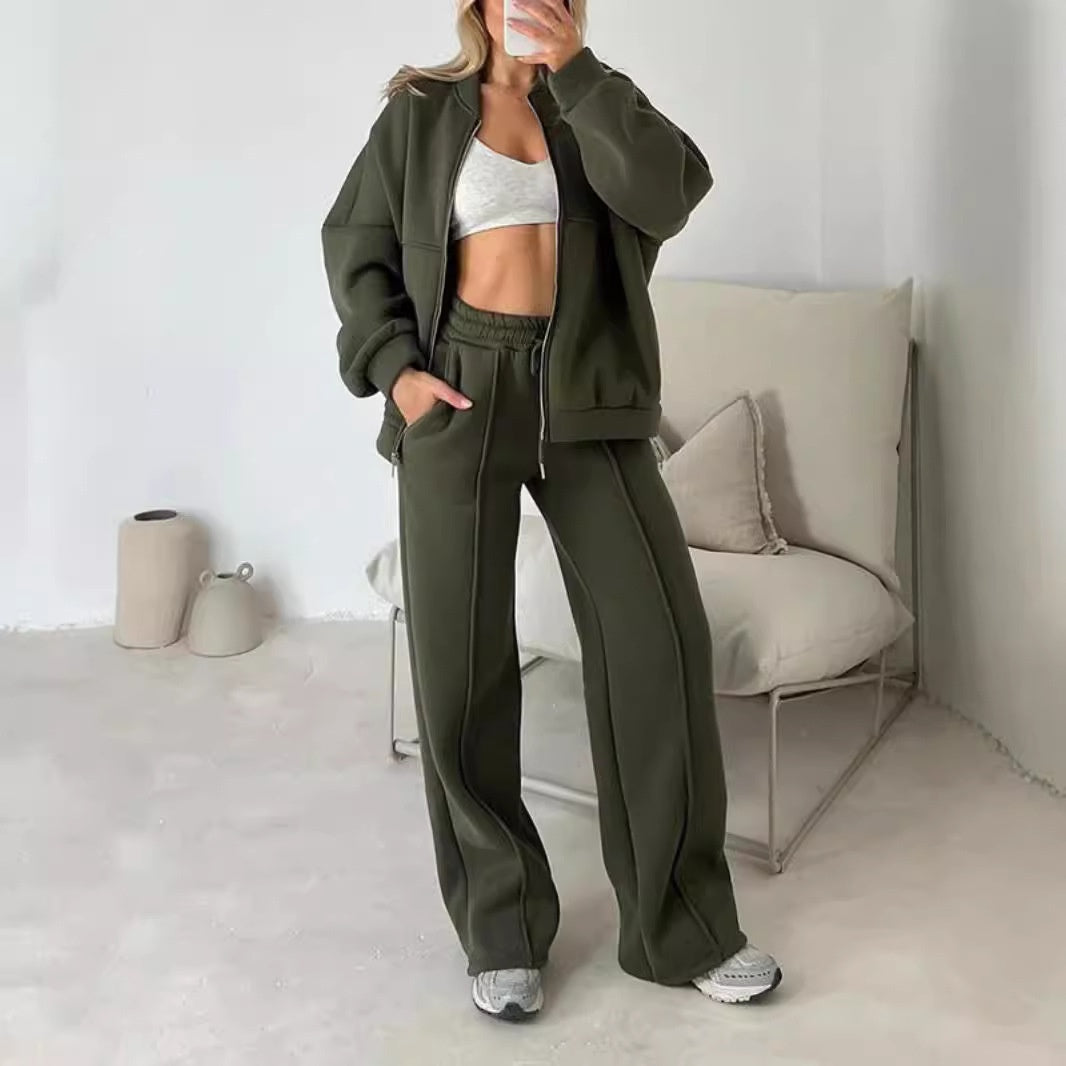 Dames set kleding | Tweedelige set met rits en comfortabele pasvorm