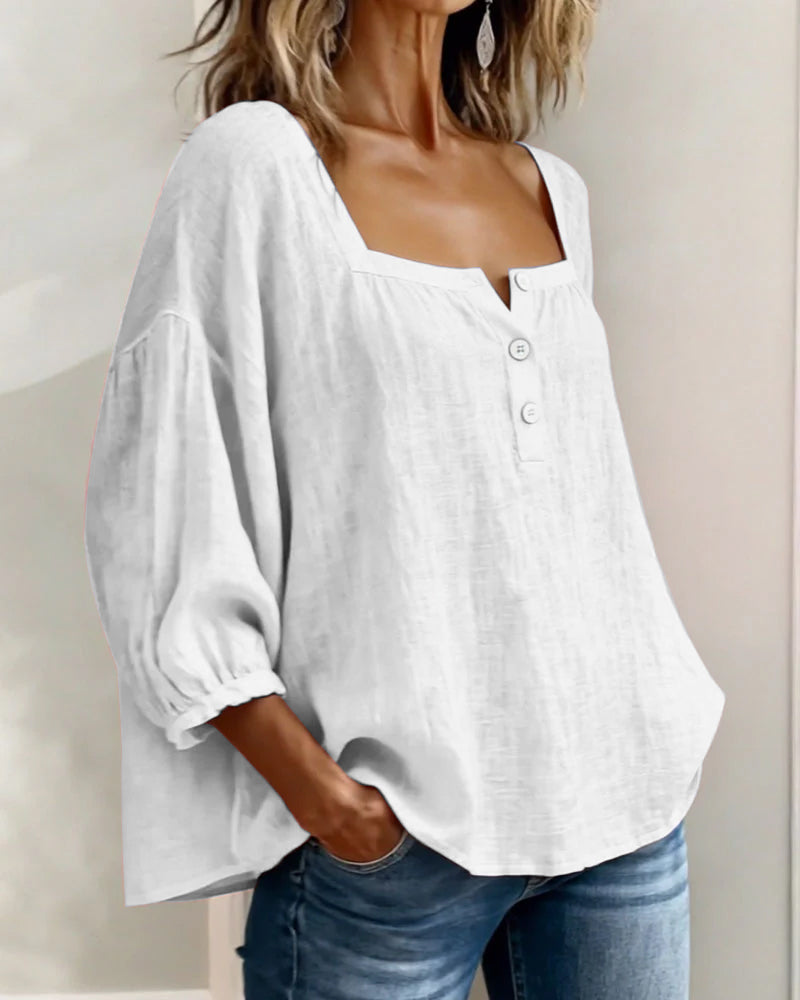 Dames top | Luchtige top met vierkante hals