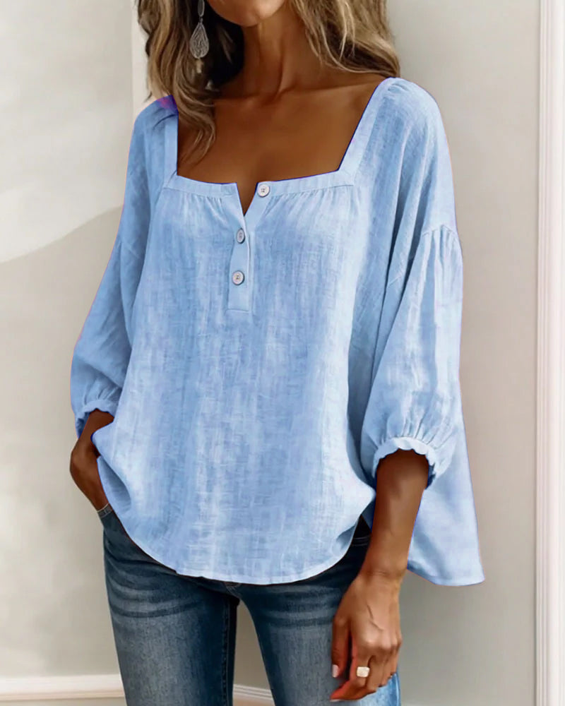 Dames top | Luchtige top met vierkante hals