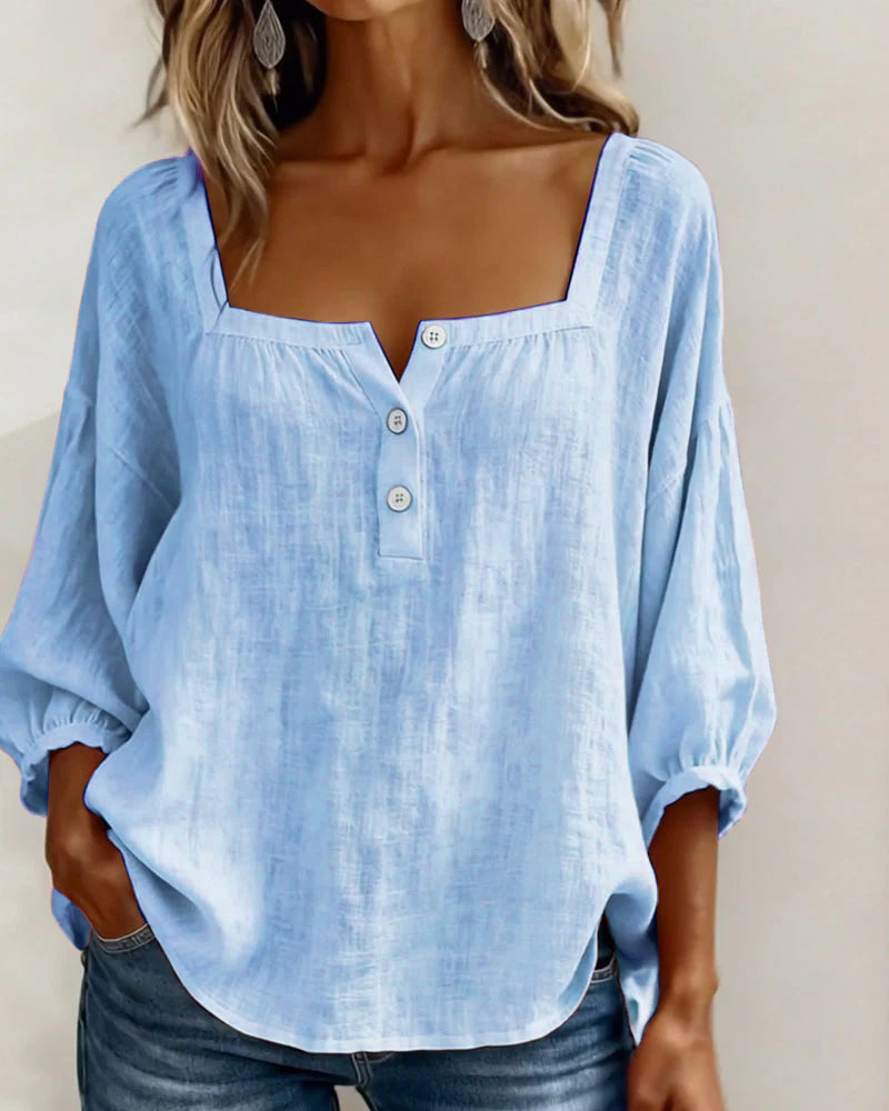Dames top | Luchtige top met vierkante hals