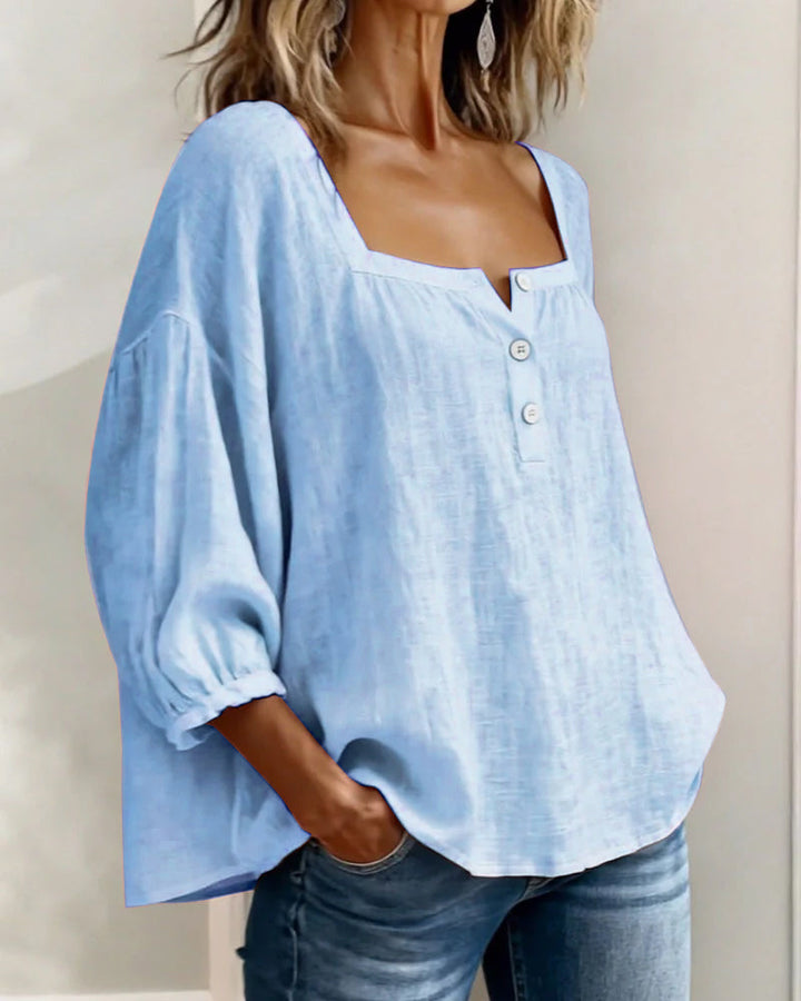 Dames top | Luchtige top met vierkante hals