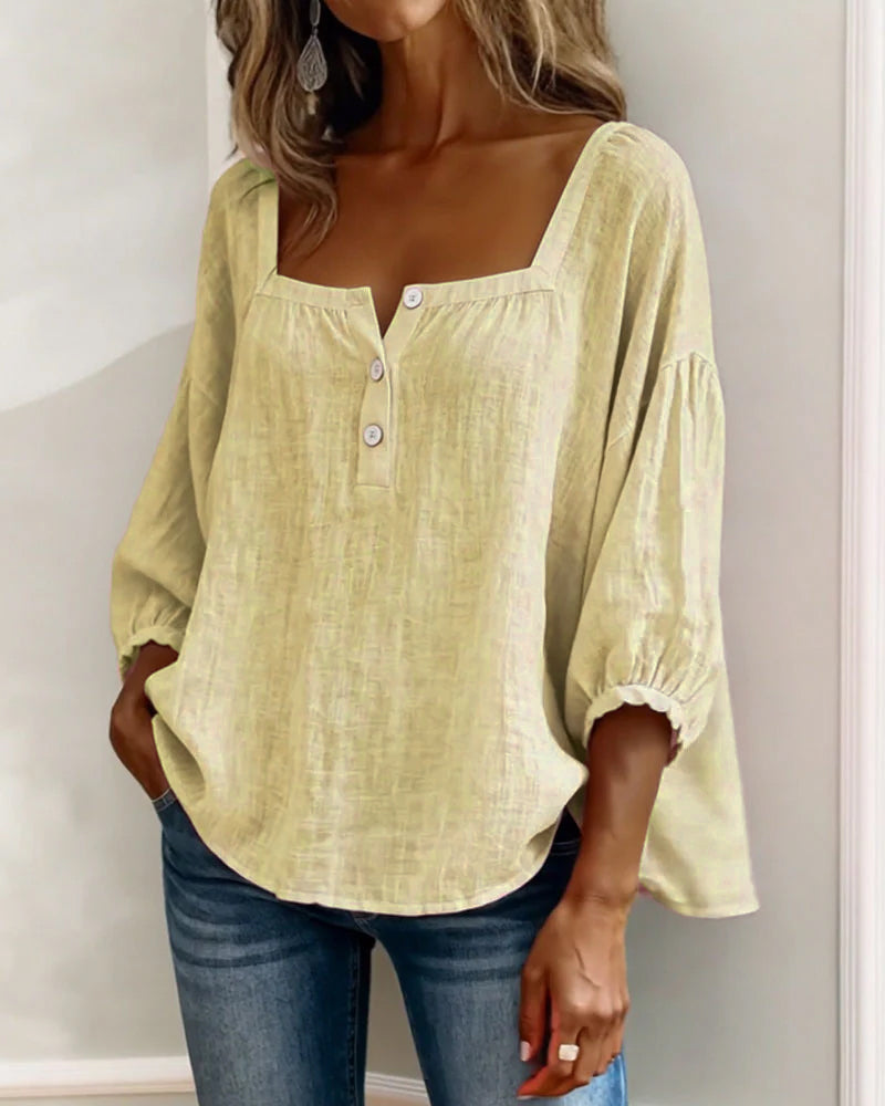 Dames top | Luchtige top met vierkante hals